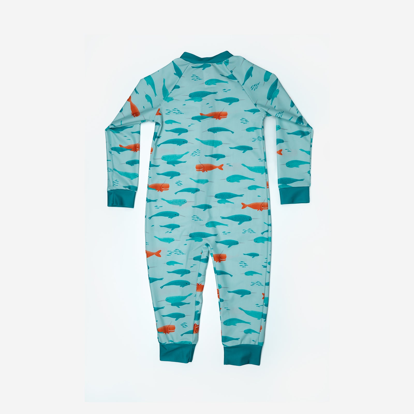 Pipi Swimwear narwhal whale pattern full length sunsuit