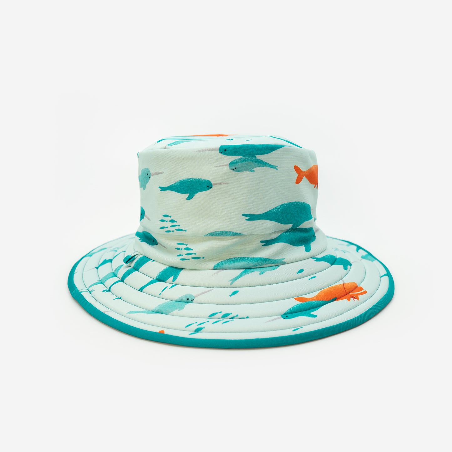 Pipi Swimwear narwhal reversible wide brim swim hat